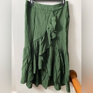 Emerson and Lang Elegant Green Ruffle Skirt